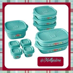 🎁 New Pioneer Woman Stackable Food Storage Set, Breezy Blossom, 20 Piece Set